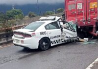 Patrulla de Guardia Nacional choca por alcance contra carguero