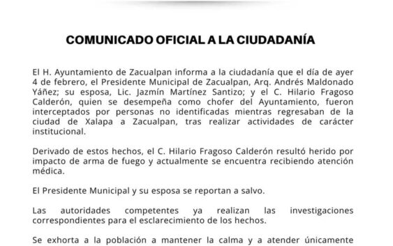 Atacan a presidente municipal de Zacualpan, Andrés Maldonado Yañez, su esposa y chofer