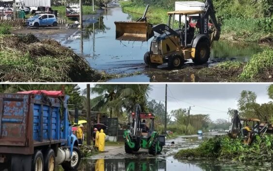 Cumple Pedro Miguel Rosaldo: concluyen primeras obras de desazolve de canales en Coatzacoalcos
