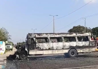 Activan operativo de Seguridad por incendio de autobuses y vehículos en Oaxaca