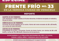 Prevé PC de Veracruz nuevo norte por ingreso de Frente frío No.33 el próximo jueves