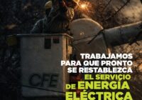 CFE y Ayuntamiento atienden afectaciones por el Frente Frío 41 en Villa Allende