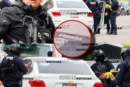Plomean un vehículo con logotipos de (#Prensa) en Poza Rica