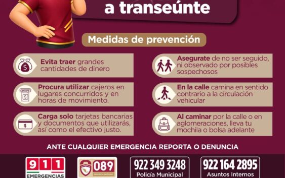 Medidas de prevención contra el robo a transeúnte