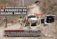 REPORTAN DESAPARICIÓN DE PERIODISTA EN ROSARIO, SINALOA TRAS BUSCAR SU DRON