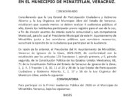 El Gobierno de Minatitlán, que preside el maestro Guillermo Reyes Espronceda, invita a la ciudadanía a participar en la Primera Audiencia Pública. El Gobierno de Minatitlán, que preside el maestro Guillermo Reyes Espronceda, invita a la ciudadanía a participar en la Primera Audiencia Pública.