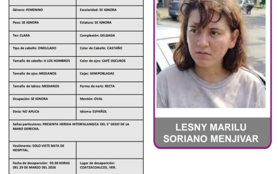 DIF pide apoyo para localizar a Lesny Marilu, joven desaparecida en Coatzacoalcos