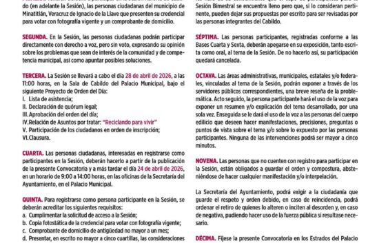 ¡Participa en la Segunda Sesión Abierta de Cabildo!