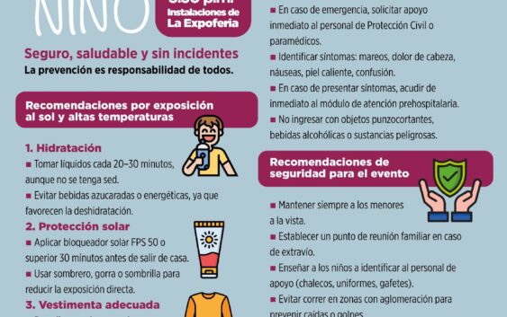 Protección Civil emite recomendaciones para la celebración del Día del Niño en la Expo Feria