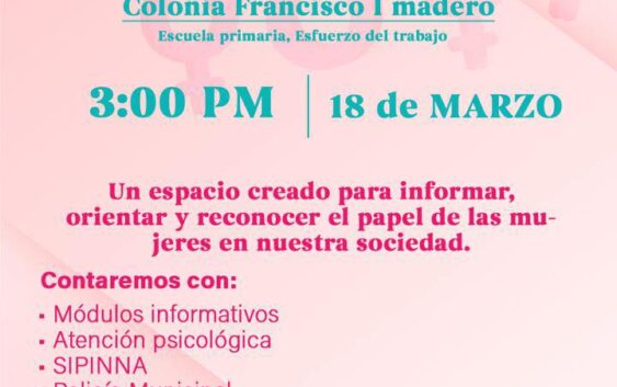 Cosoleacaque Este miércoles 18 de marzo continuamos con las actividades conmemorativas por el 8 de marzo, Día Internacional de la Mujer.