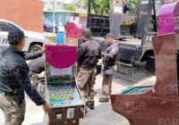 FGR asegura máquinas tragamonedas, en Alvarado