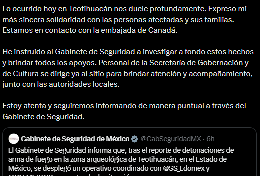 Embajada de EU emite alerta tras ataque en zona arqueológica de Teotihuacán;
