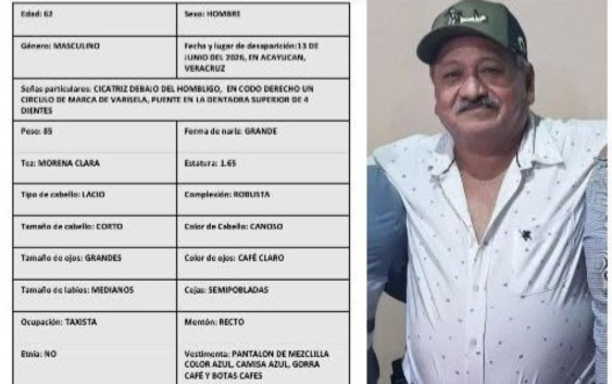 Sigue desaparecido Wenceslao Cruz Canseco en Acayucan
